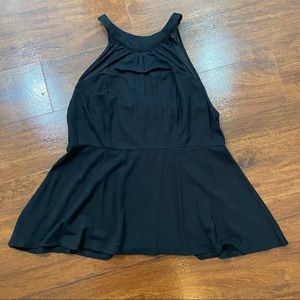 Torrid Black Sweetheart Neckline Faux Halter Look with See Through Netting 1X